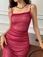 Pleated Ruched Gown