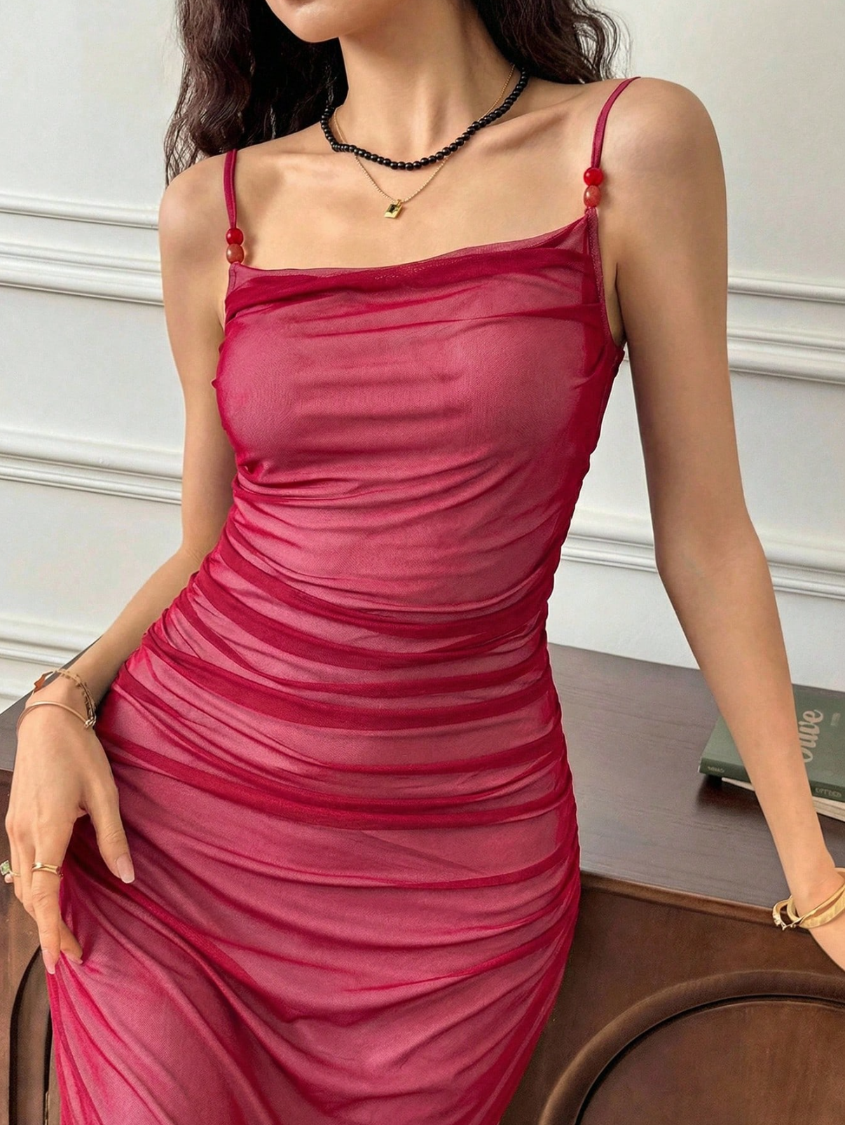 Pleated Ruched Gown