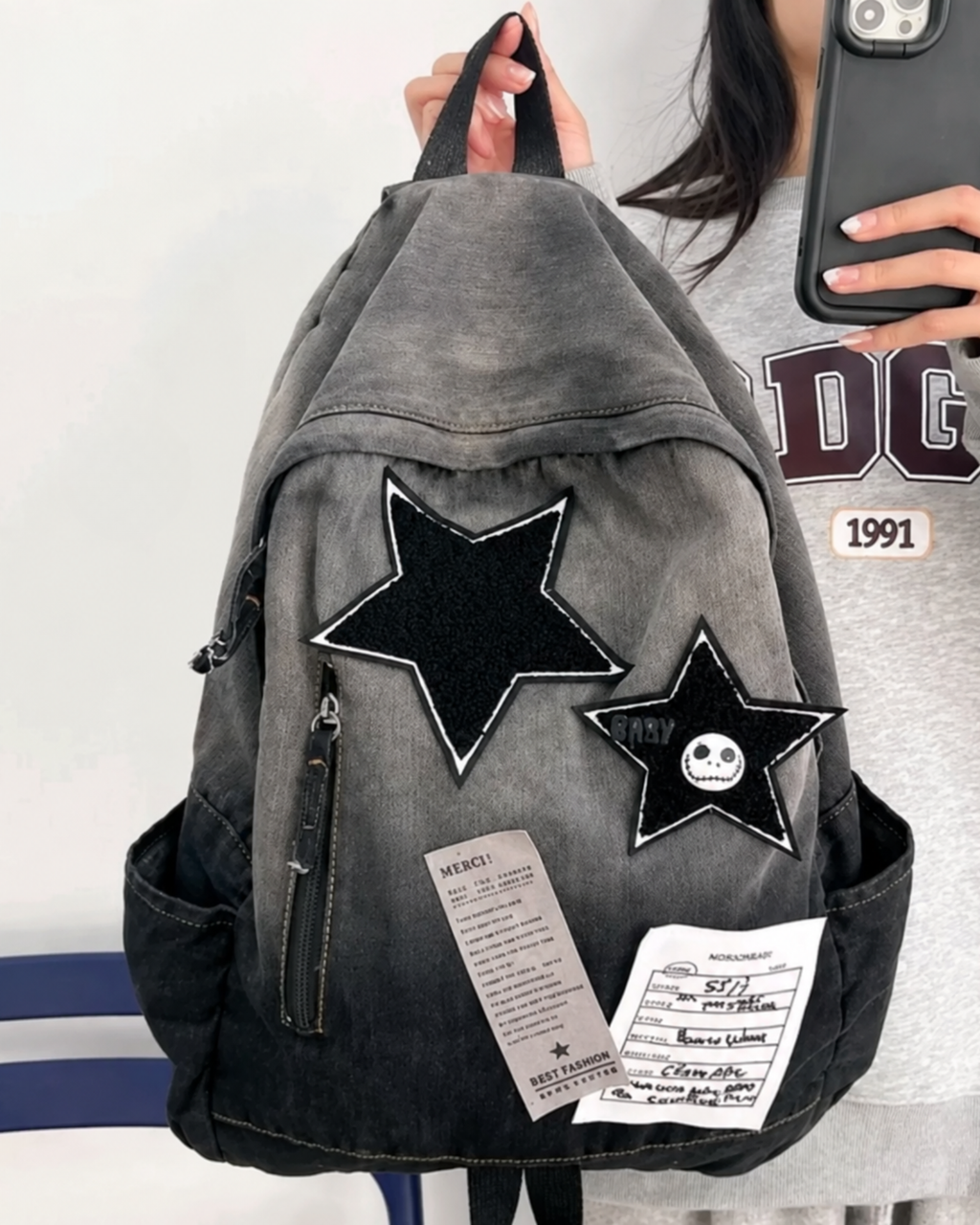 Y2K Rebel Denim Backpack