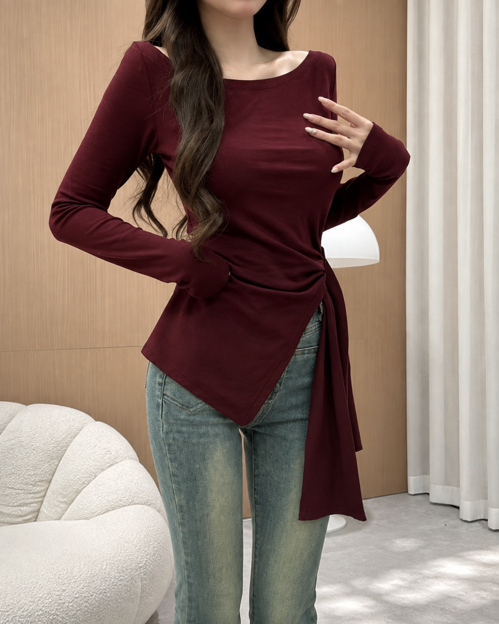 Slit & Tie Slim Tee