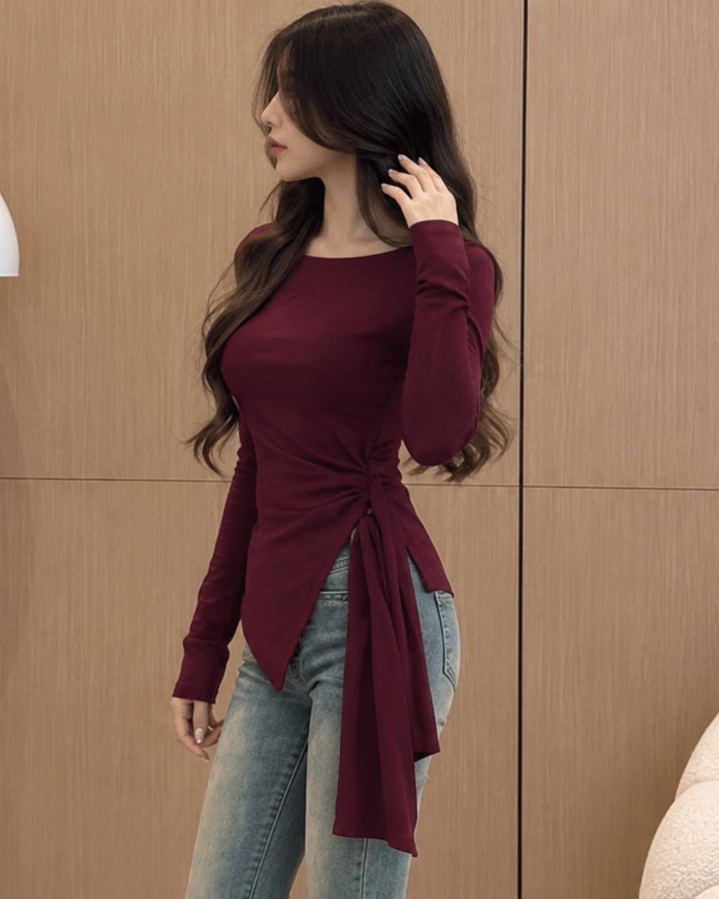 Slit & Tie Slim Tee